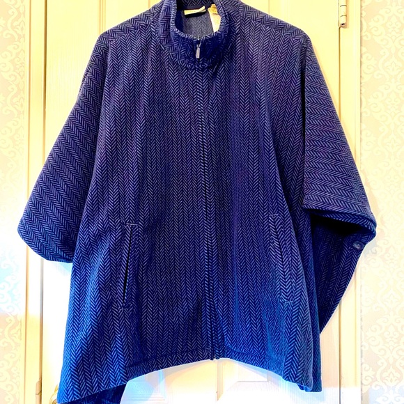Ll Bean fleece herringbone poncho size medium - Picture 1 of 3